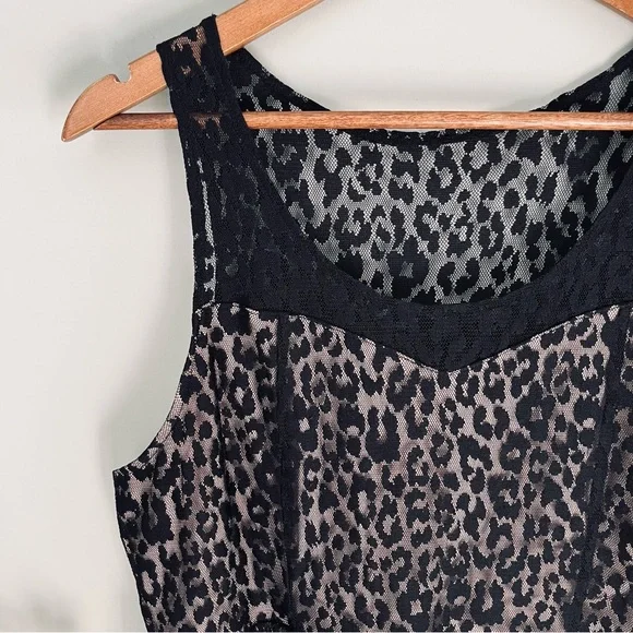 Lane Bryant Sleeveless Cheetah Print Lace Dress Approx Size 16 - Picture 5 of 6